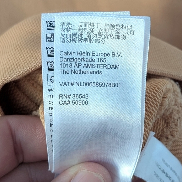 Calvin Klein Men's Peach/Camel Hoodie Sweatshirt In Size Small - Picture 8 of 9